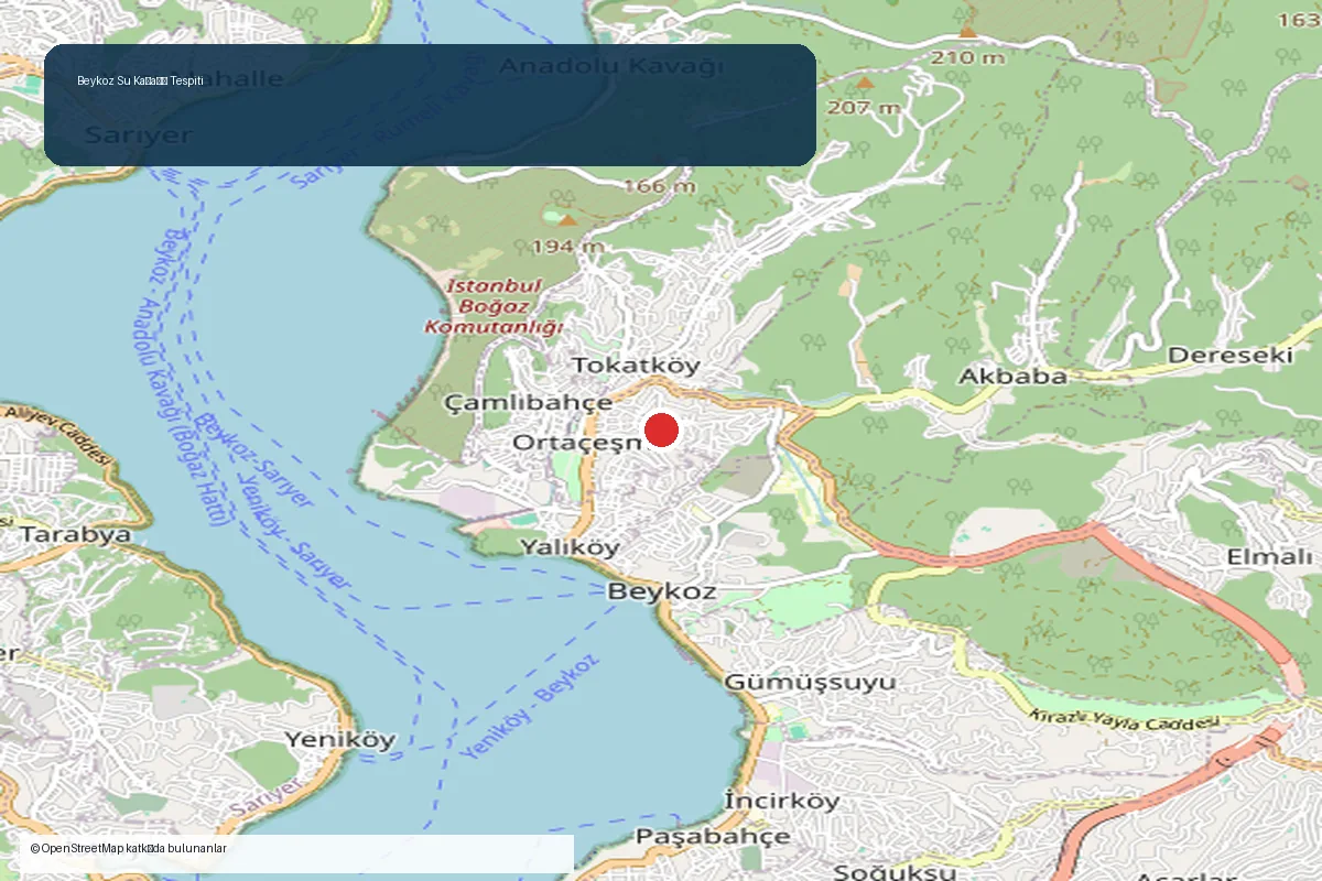 Beykoz su kaçağı tespiti servis bölgesi haritası